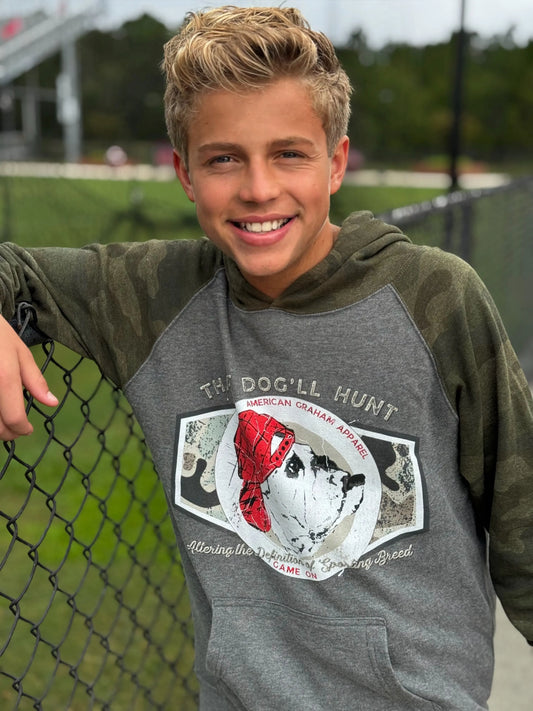 YOUTH Game On: Sporting Bulldog Graphic Camo Hoodie - American Graham Apparel American Graham Apparel