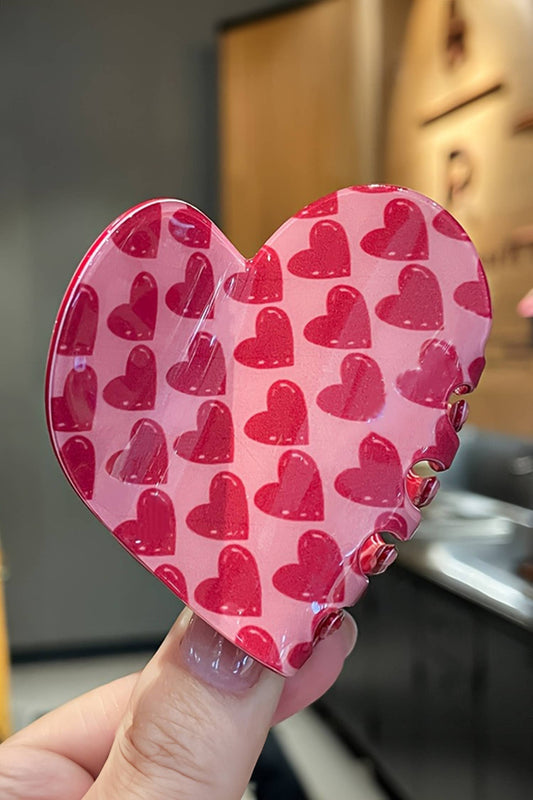Kiss & Tell Valentine Heart Shape PVC Hair Claw Clip