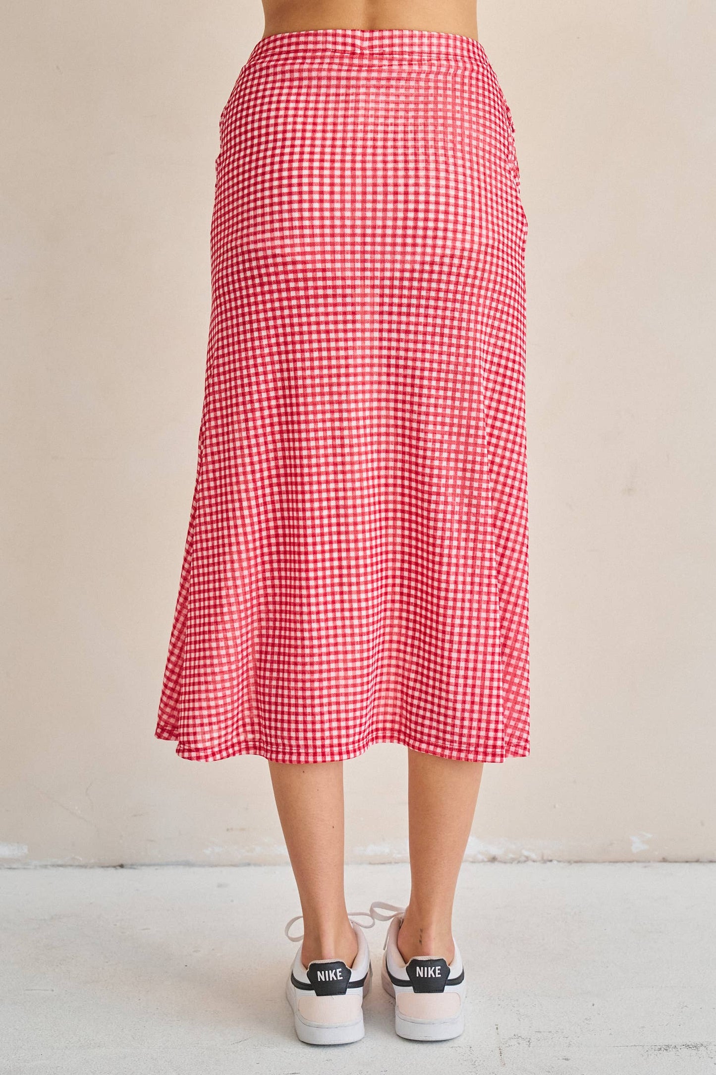 Sideline Social Gingham Midi Skort
