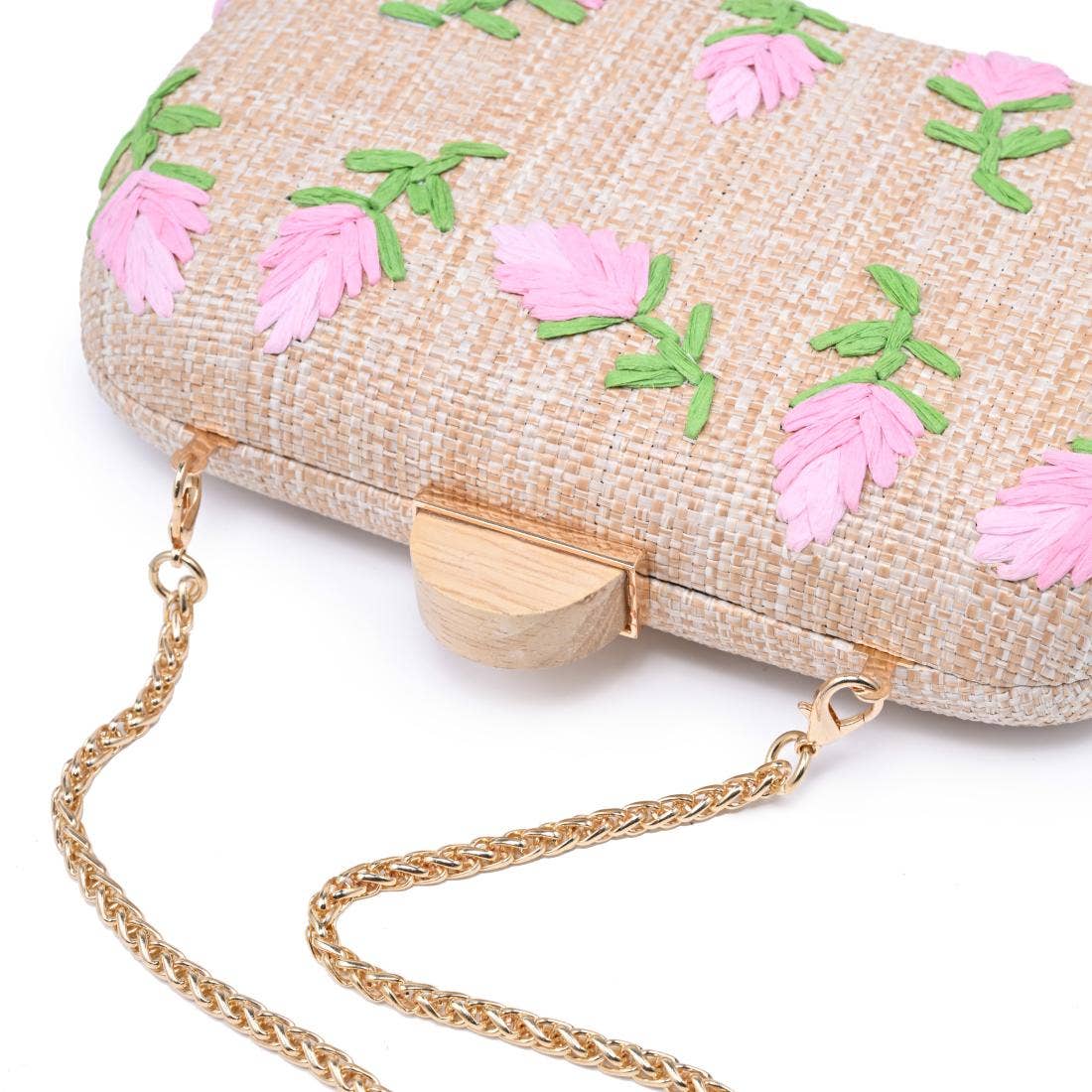 Petite Blooms Woven Box Clutch