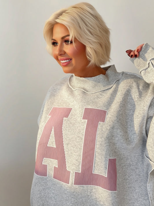 Alabama Saturday Oversized Mock-Neck Sweatshirt