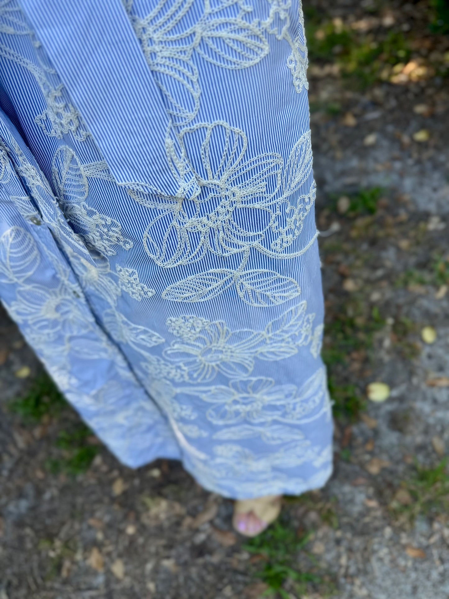 Bluebell Garden Stripe Floral Midi Dress