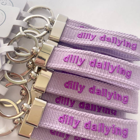 DILLY DALLYING Woven Canvas Keychain