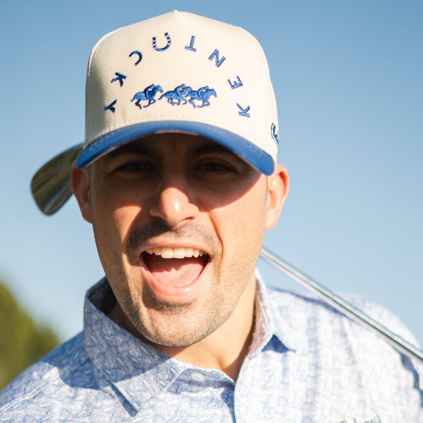 Kentucky Horse Snapback Hat – Embroidered Running Horses Cap (Red Or Blue)
