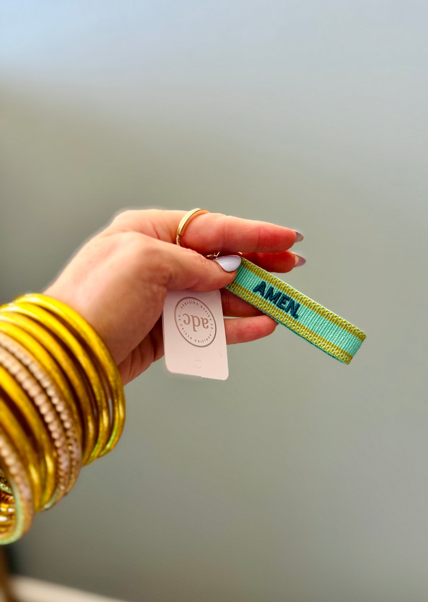 AMEN. Woven Canvas Keychain