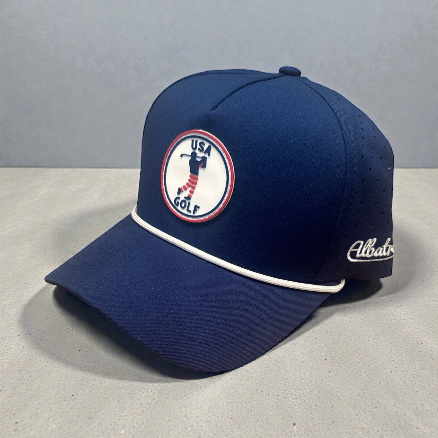 USA Golf Snapback Hat – Patriotic Embroidered Red, White & Blue Adjustable Cap