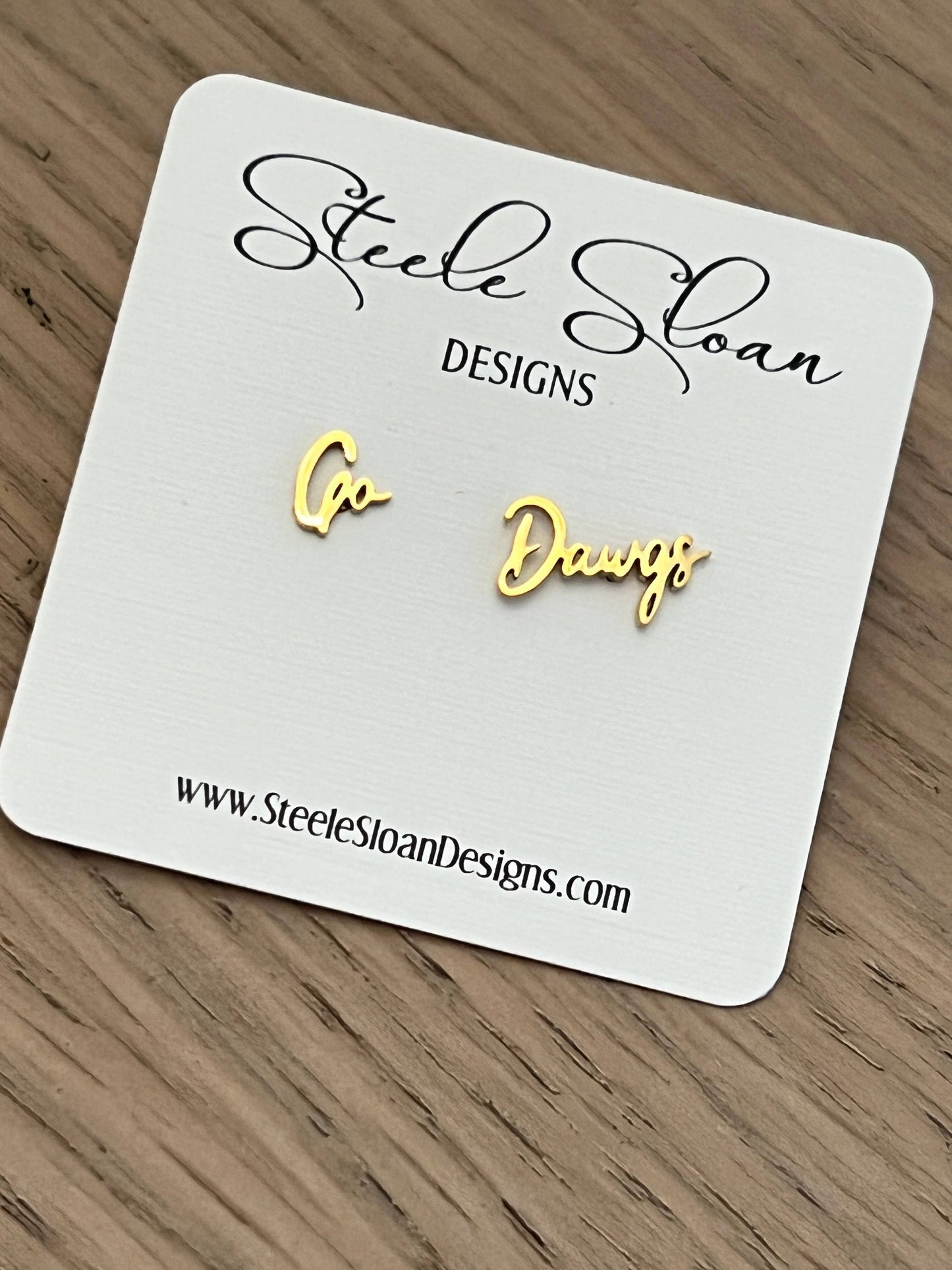 Petite Go Dawgs Gold Stud Earrings