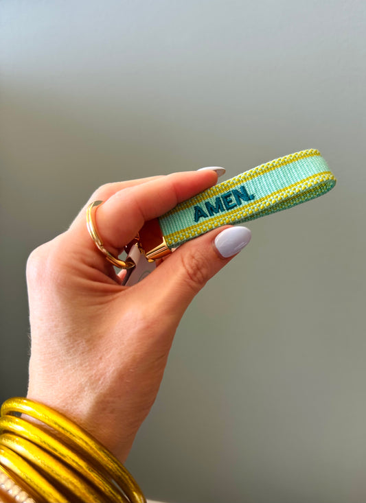 AMEN. Woven Canvas Keychain