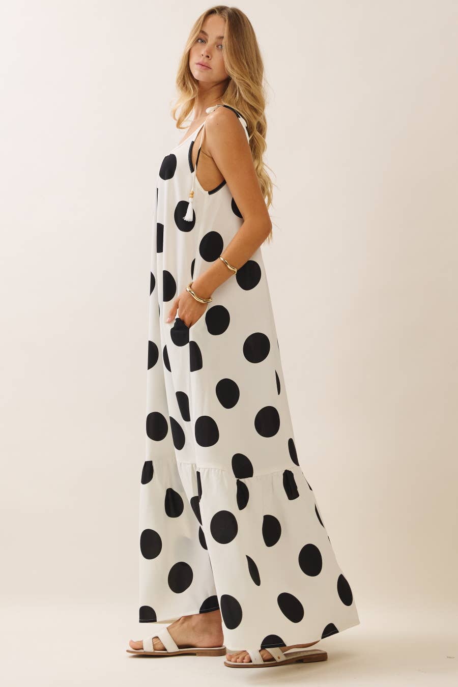 Spot On Polka Dot Tie-Shoulder Maxi Dress, S-3XL Available