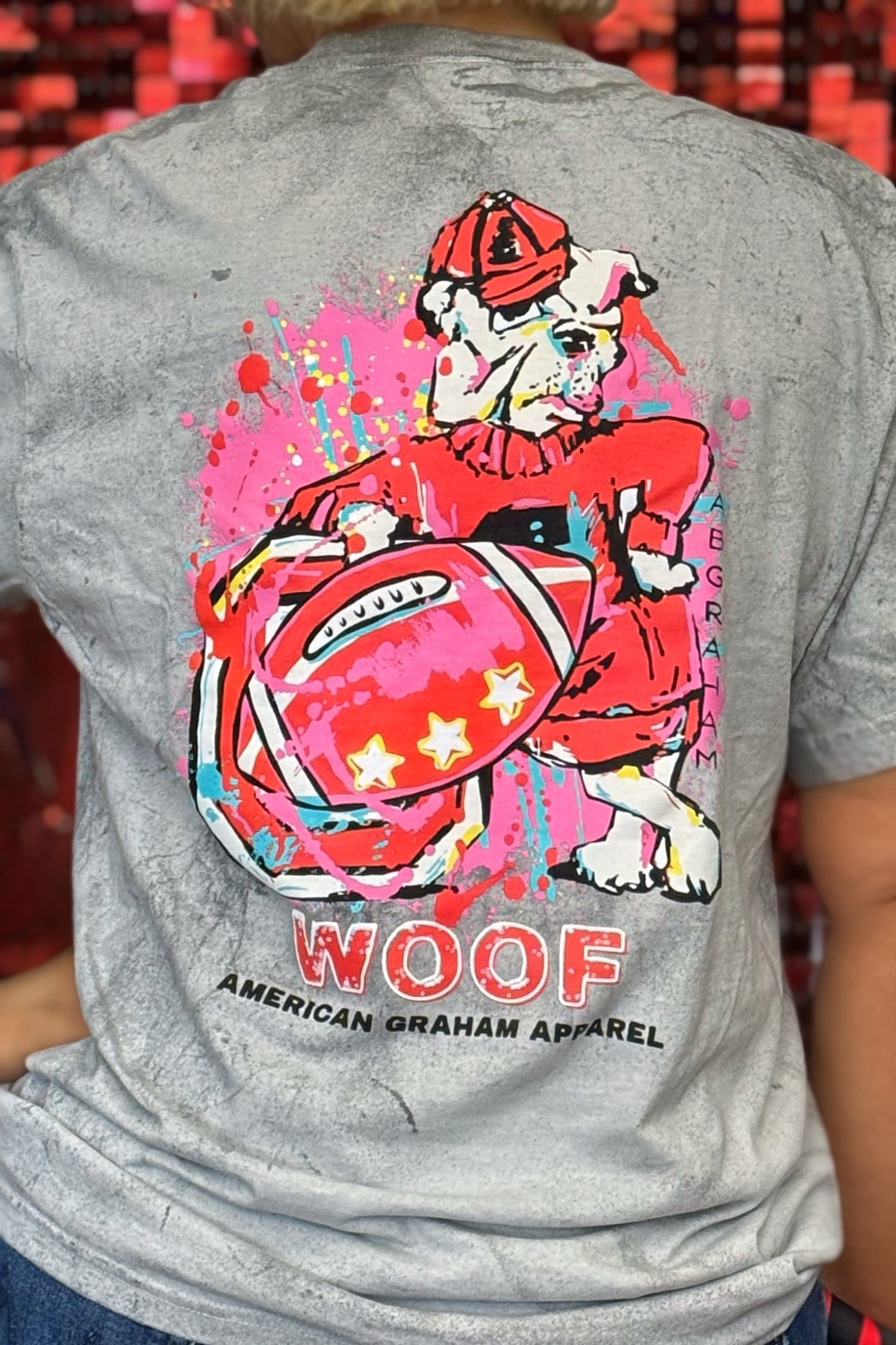 WOOF Comfort Colors 1745 Acid Wash Bulldog Graphic T-Shirt