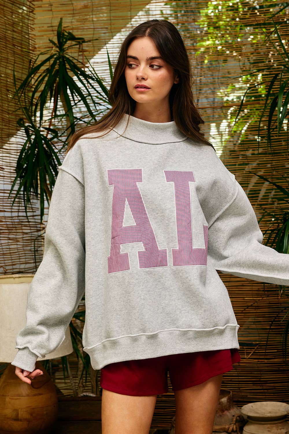 Alabama Saturday Oversized Mock-Neck Sweatshirt