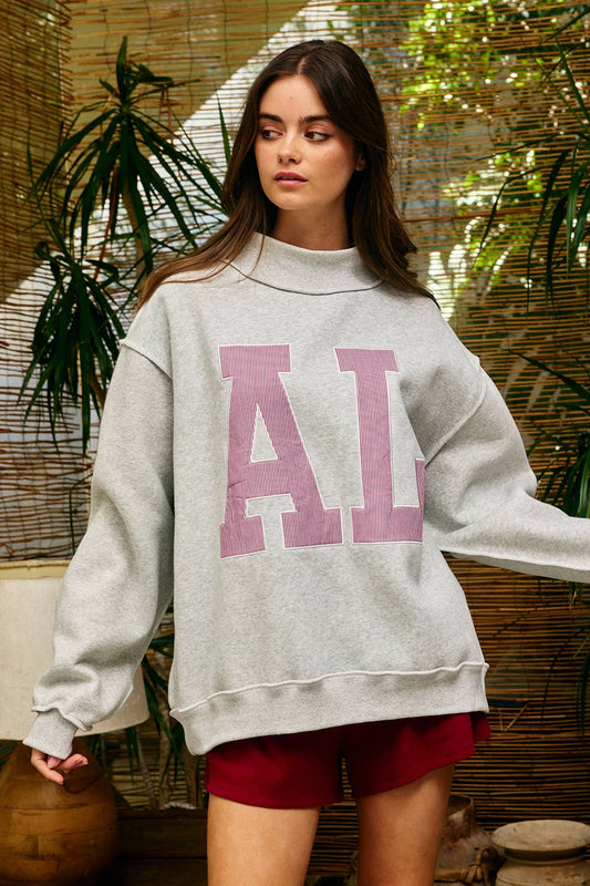 Alabama Saturday Oversized Mock-Neck Sweatshirt