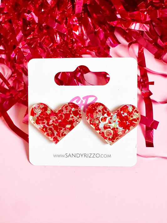 Red Hot Heart Stud