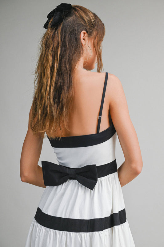 Eloise Black & White Tiered Maxi Dress