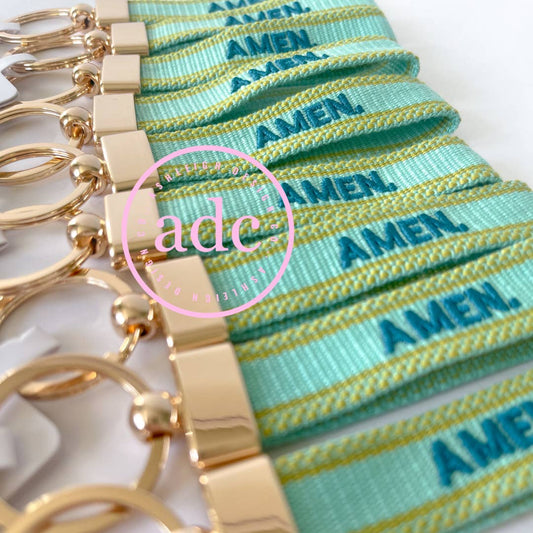 AMEN. Woven Canvas Keychain