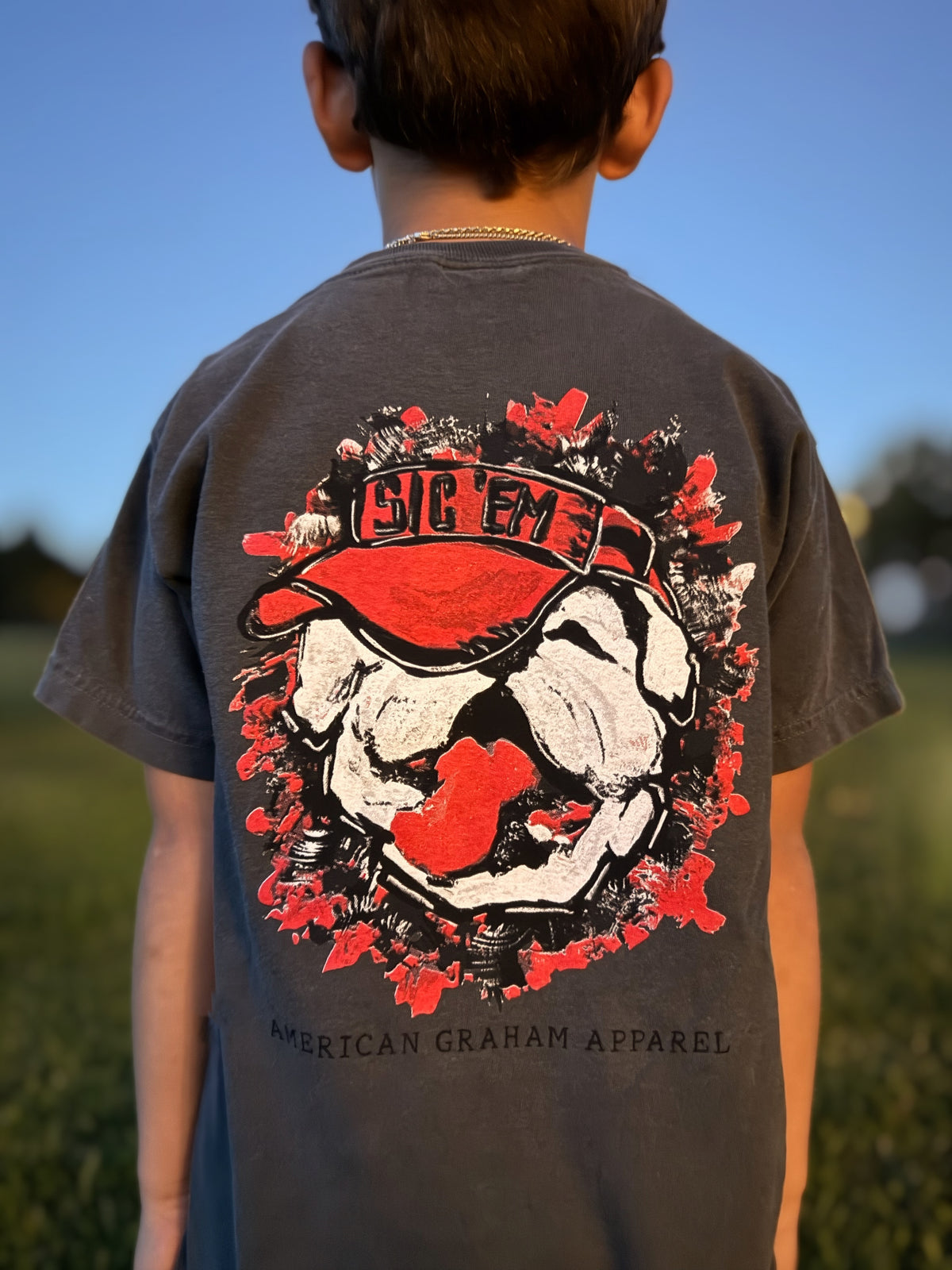T-shirt à manches longues tie-dye « Sic Em » pour jeunes
