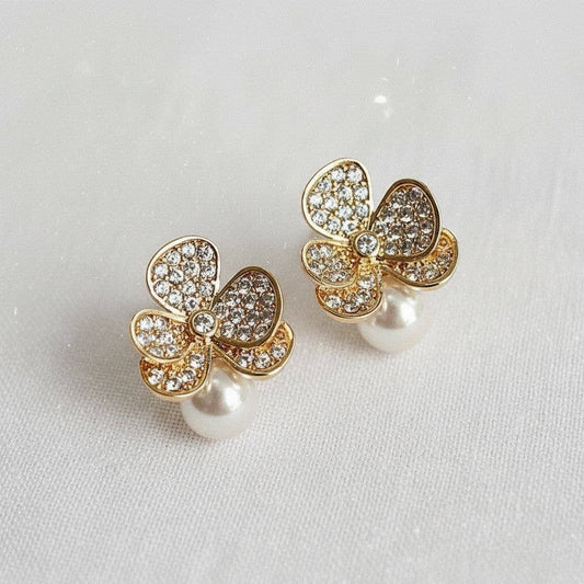 Petite Floral-Inspired Gemstone Stud Earrings