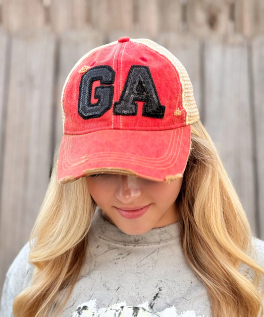 Judith March Black Sequin GA Hats American Graham Apparel