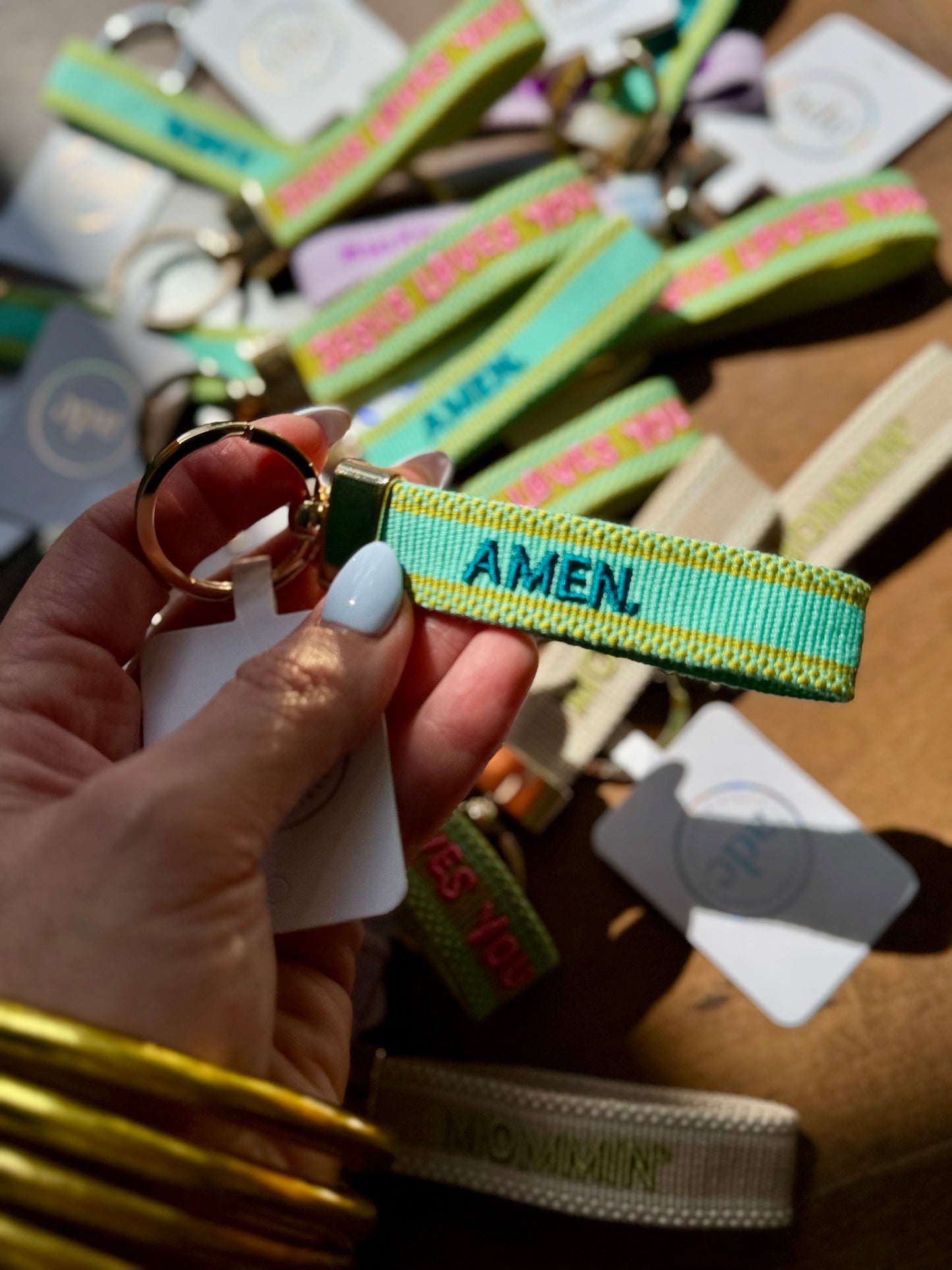 AMEN. Woven Canvas Keychain