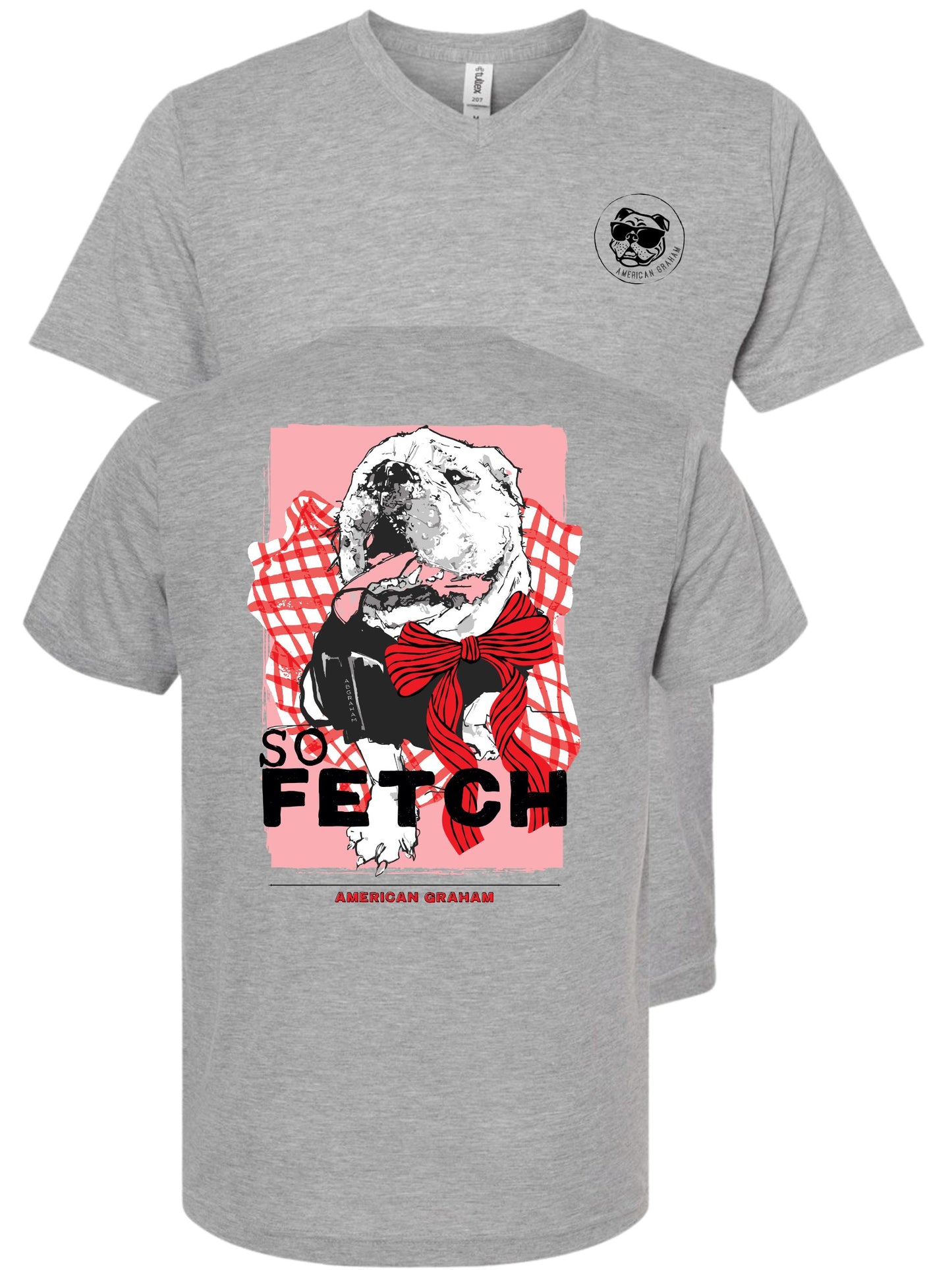 PREORDER: So Fetch Bulldog Tultex Graphic V-Neck T-Shirt