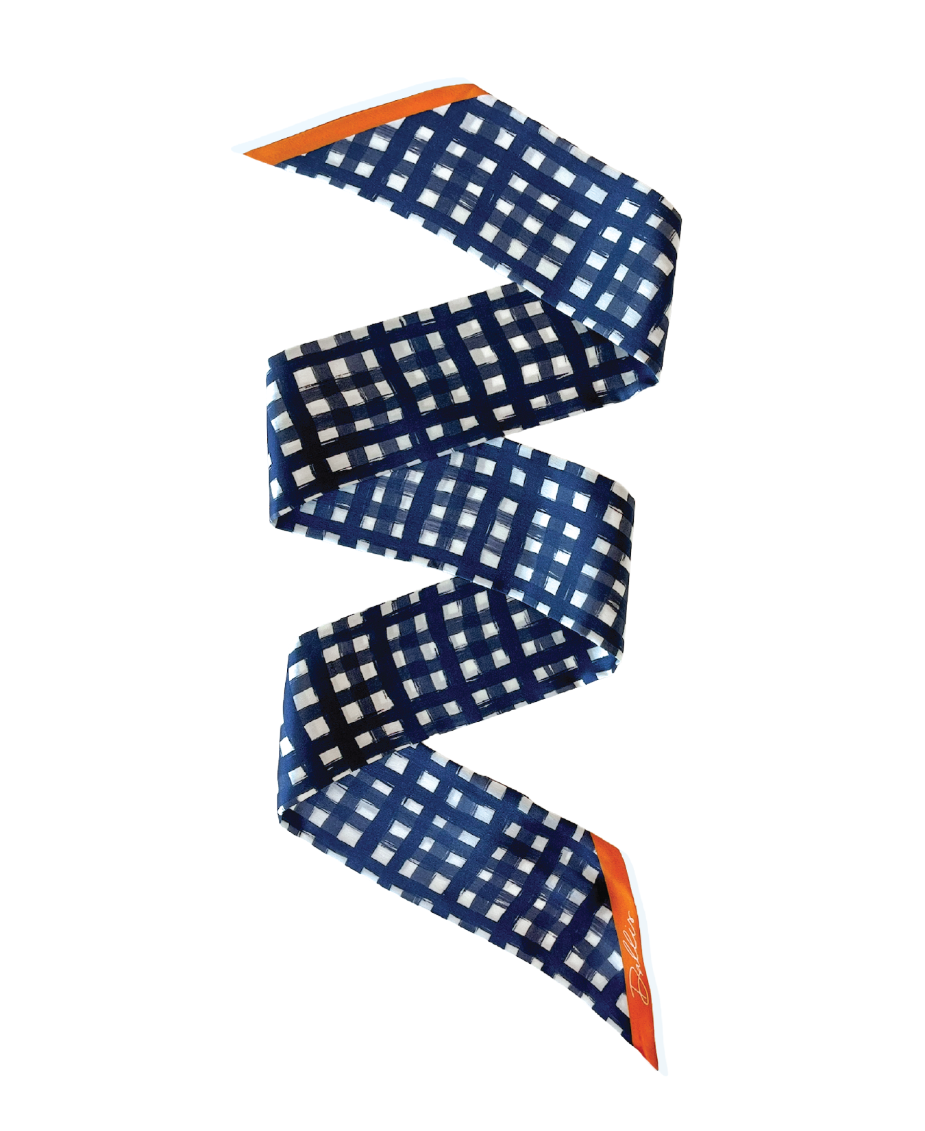 Tailgate Check Twilly in Navy & Orange