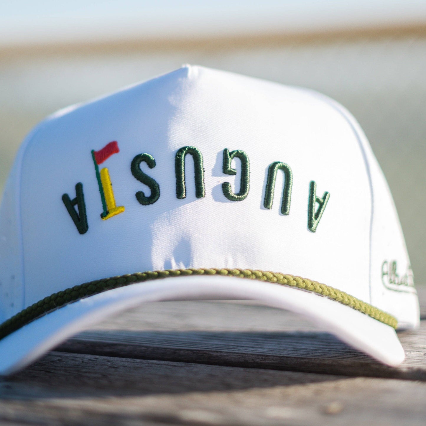 White Augusta Rope Snapback Hat