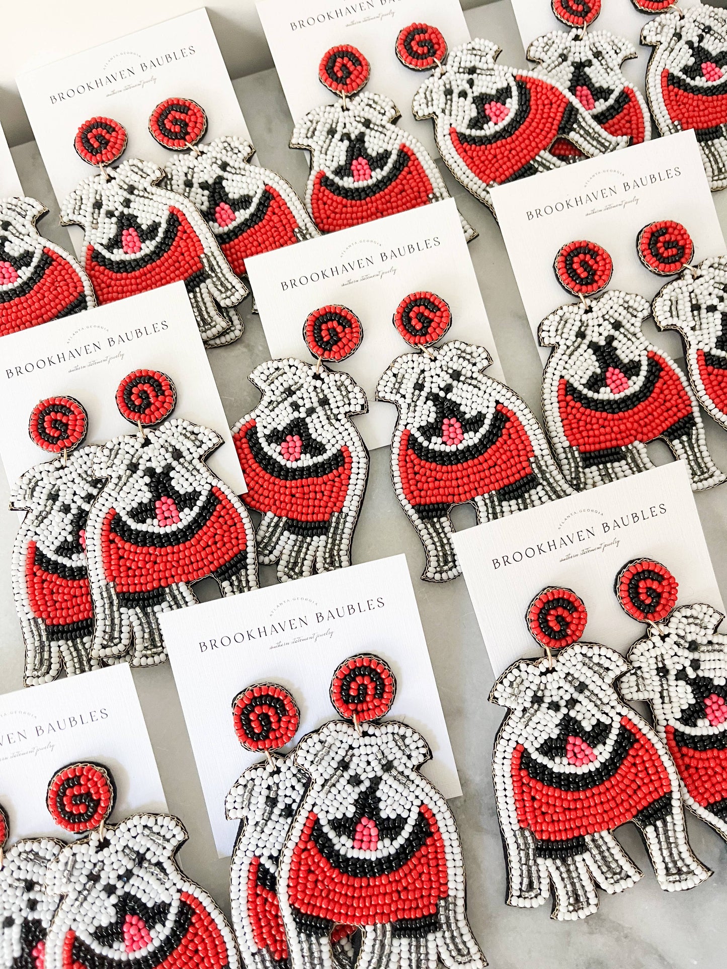 Bulldog beaded earrings