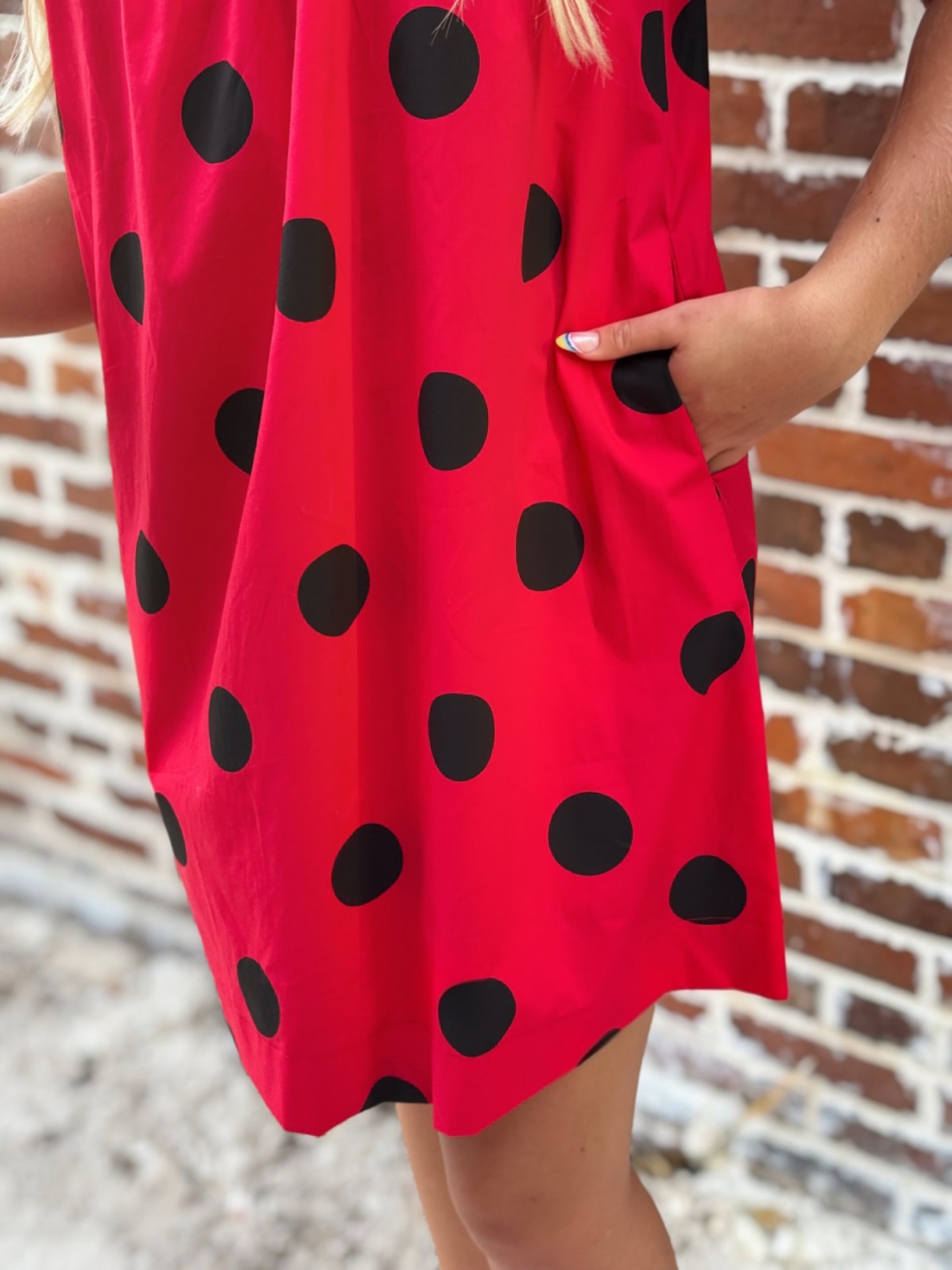 Gameday Polka Dot Puff Sleeve Dress