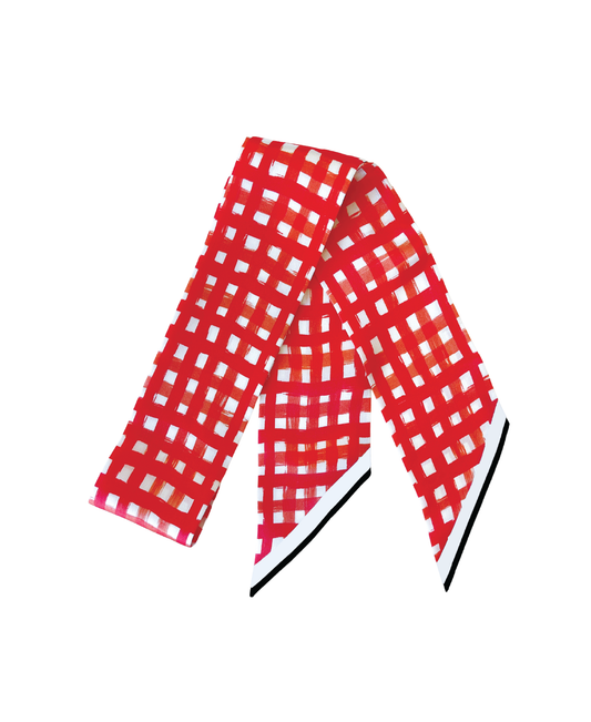 Game Day Scarf: Tailgate Check Twilly in Red Check
