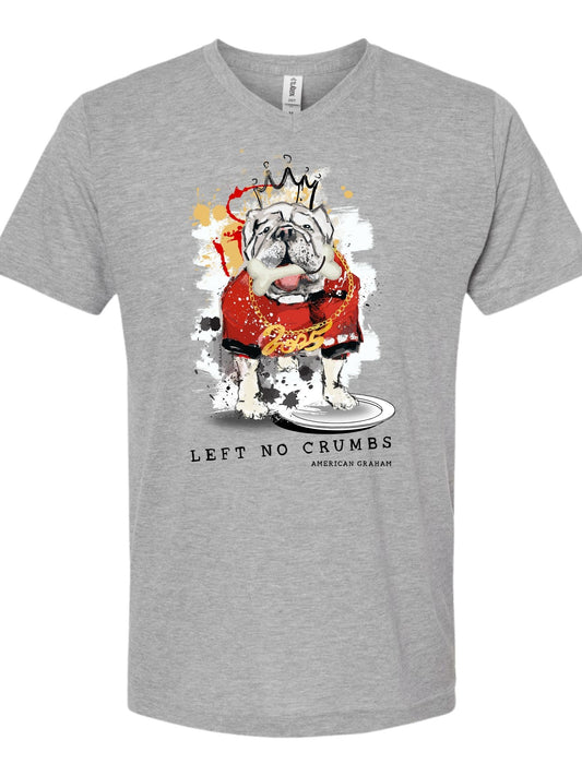 Pre-Order: SEC Champ Design- "Left No Crumbs" Bulldog Artisan Graphic V-Neck T-Shirt