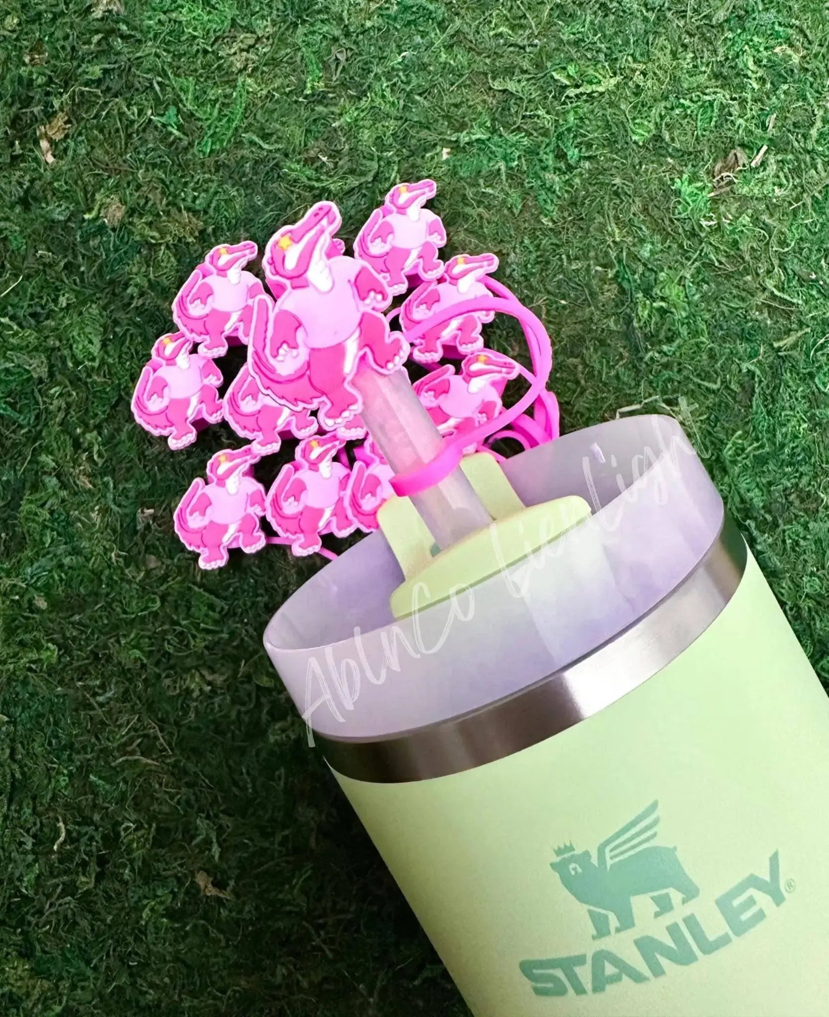 Preppy Pink Mascot™ Gator Tumbler Straw Topper ABLNco