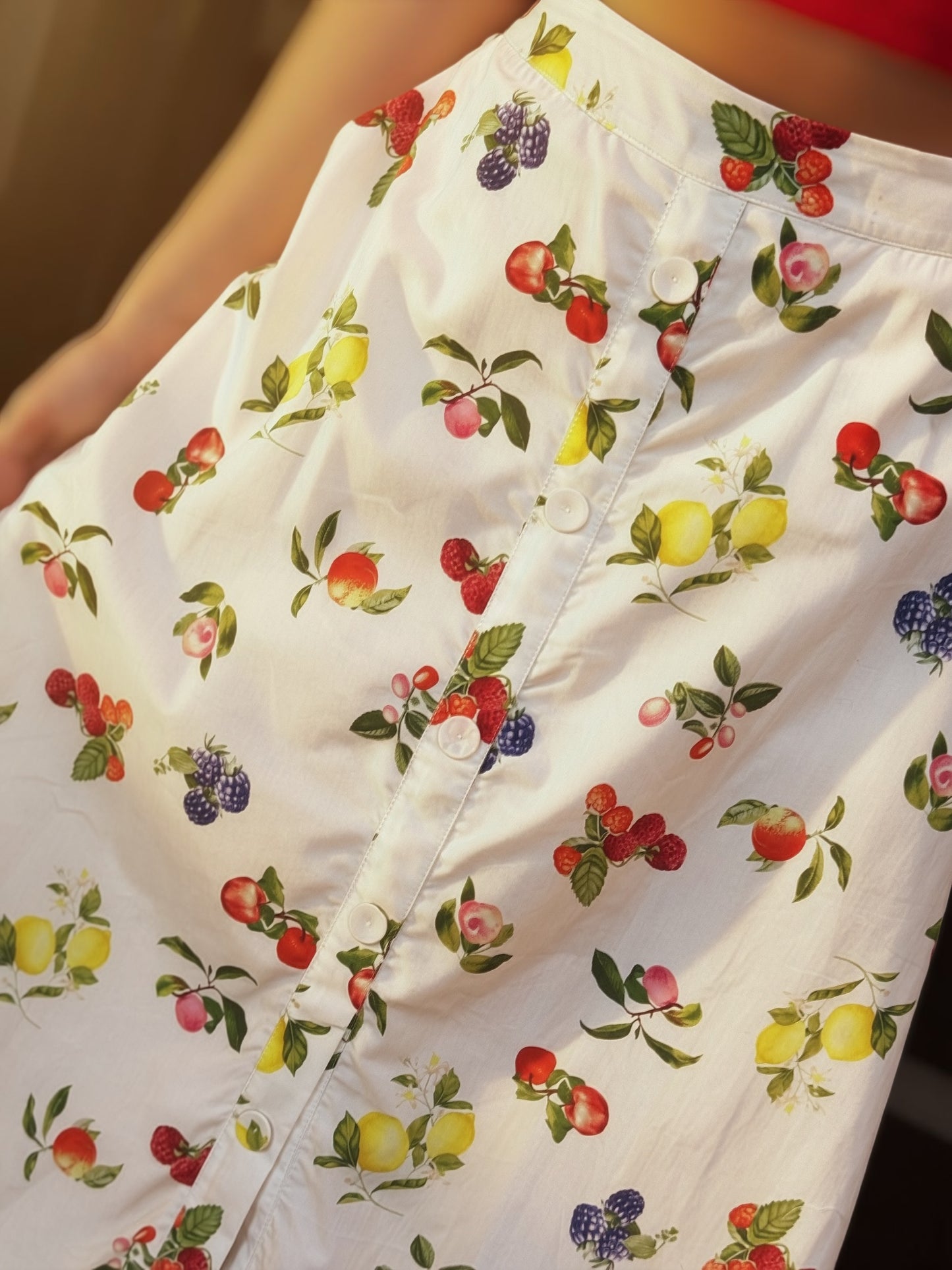 Midi-Rock mit Obstprint „Fresh Pick“ | Sommerrock für Damen