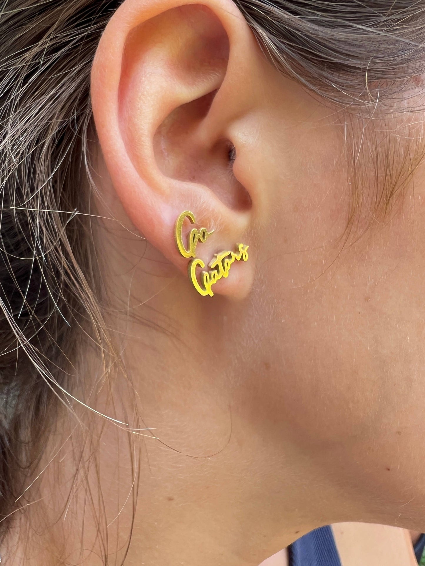 Petite Go Gators Gold Stud Earrings