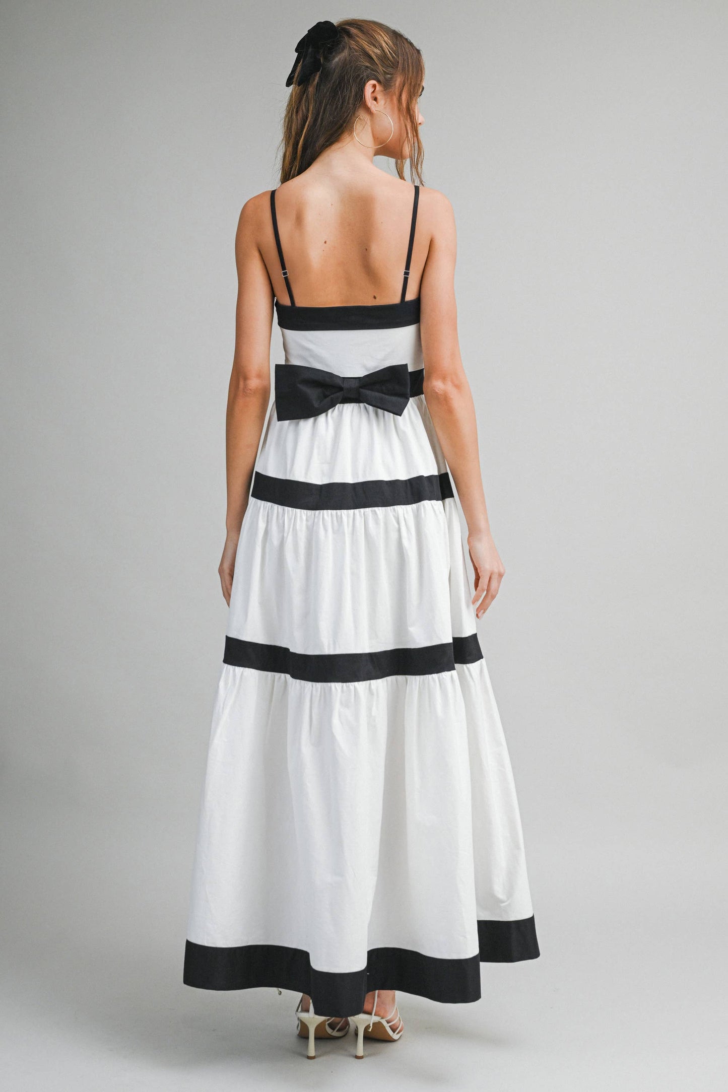 Eloise Black & White Tiered Maxi Dress