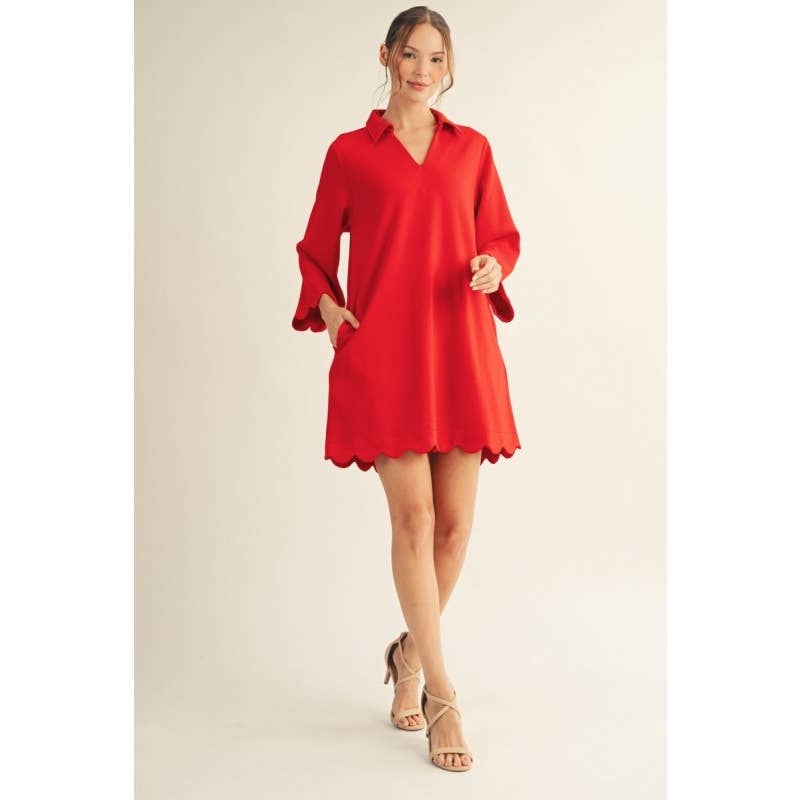 Solid Dress: RED / S