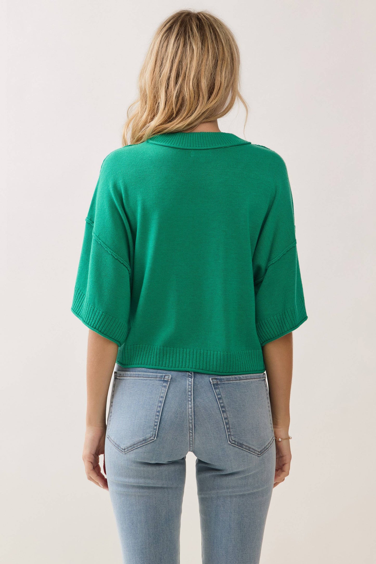 Lawn & Love: Relaxed Fit Round Neck Short Sleeve Knit Top - Shop at American Graham Apparel