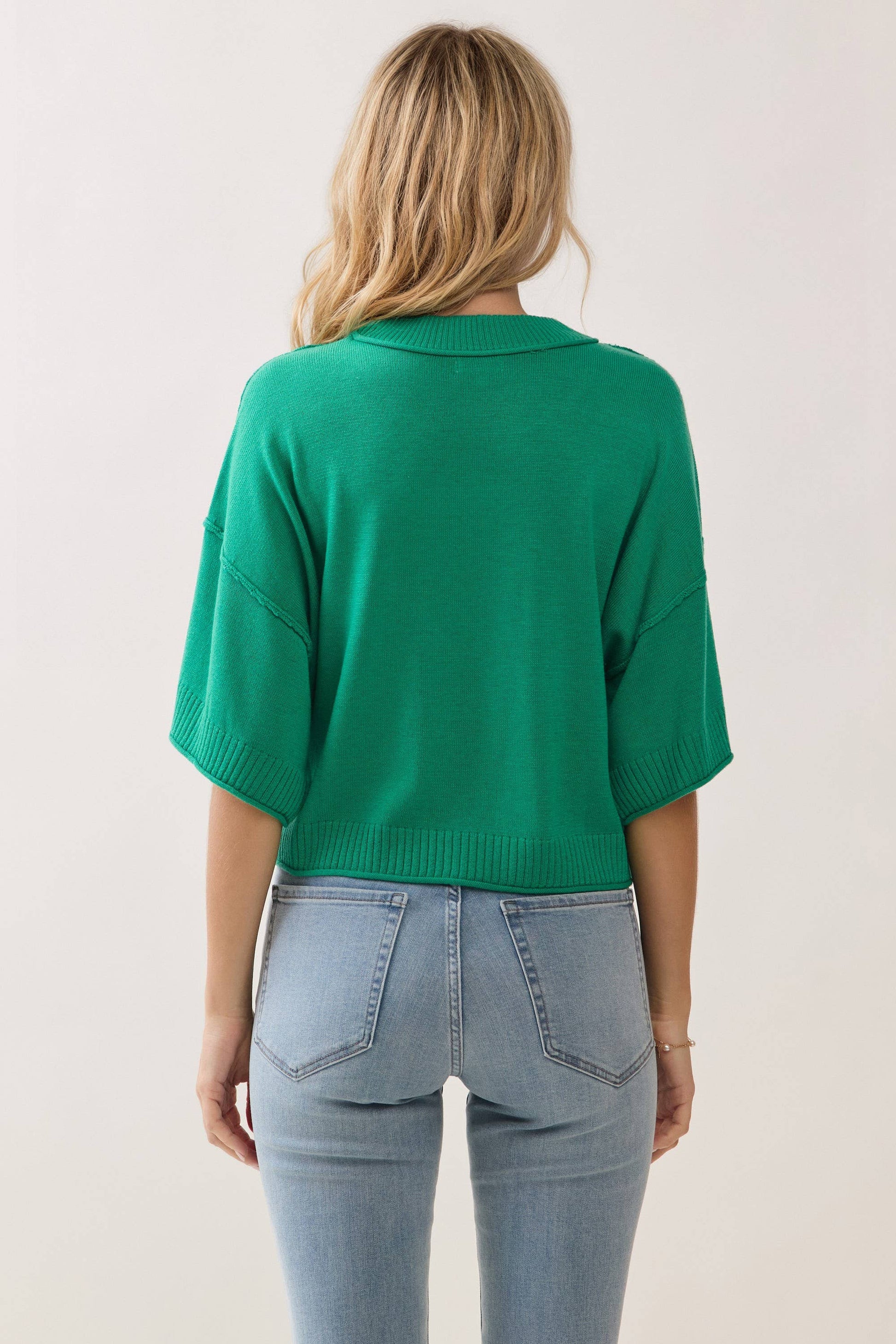 Lawn & Love: Relaxed Fit Round Neck Short Sleeve Knit Top - Shop at American Graham Apparel