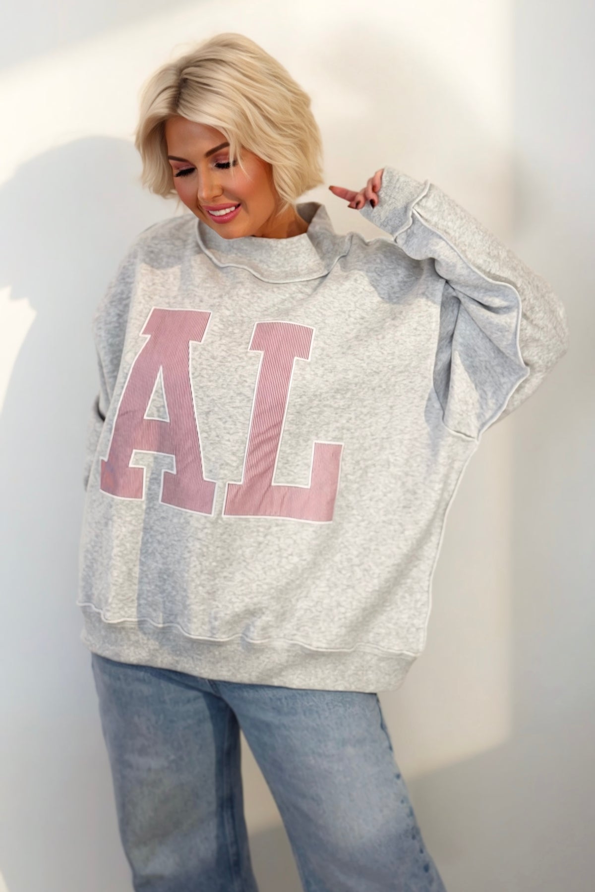 Alabama Saturday Oversized Mock-Neck Sweatshirt