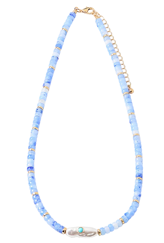 Blue Tide Pearl Gemstone Necklace