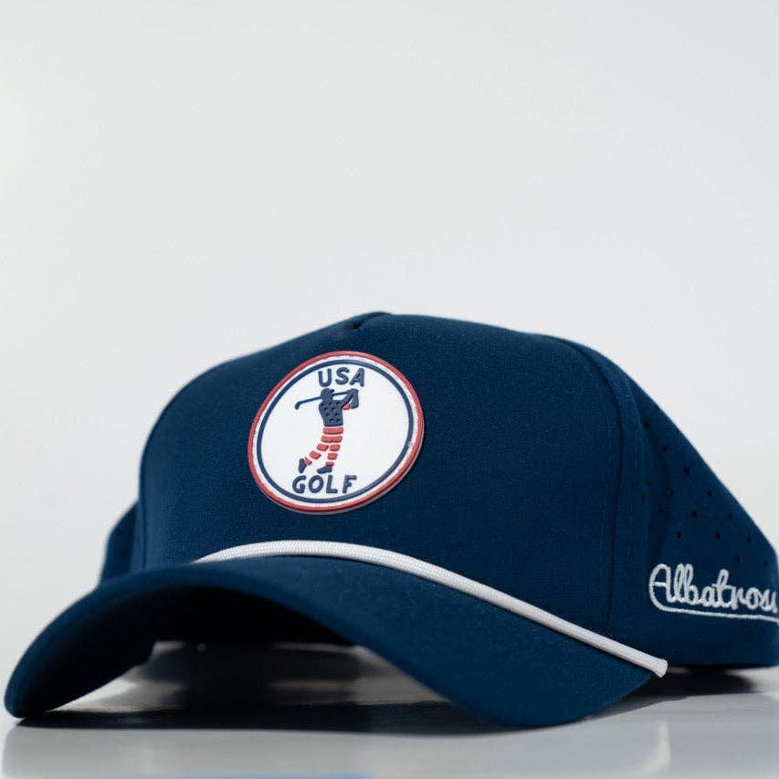 USA Golf Snapback Hat – Patriotic Embroidered Red, White & Blue Adjustable Cap