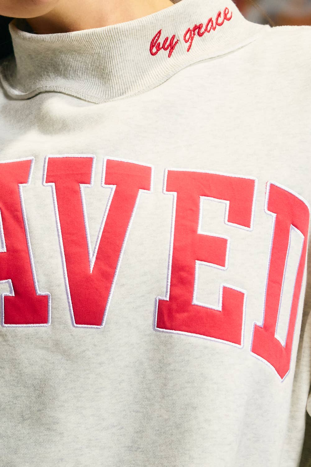 SAVED by Grace Oversized Mock Neck Sweatshirt: Ash Grey