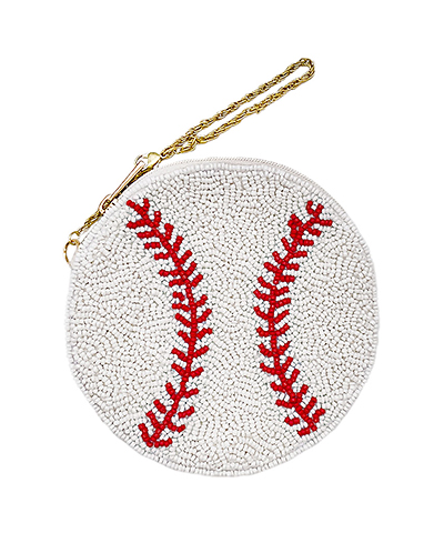 Baseball Beaded Coin Purse