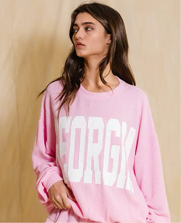 Pink Georgia Graphic Sweatshirt - American Graham Apparel