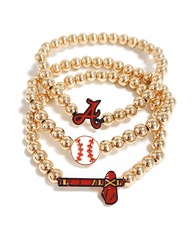 Braves Gold Bracelet Stack