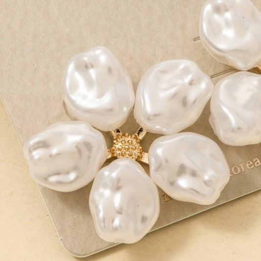 Grace Grows Here Chunky Pearl Flower Stud Earrings