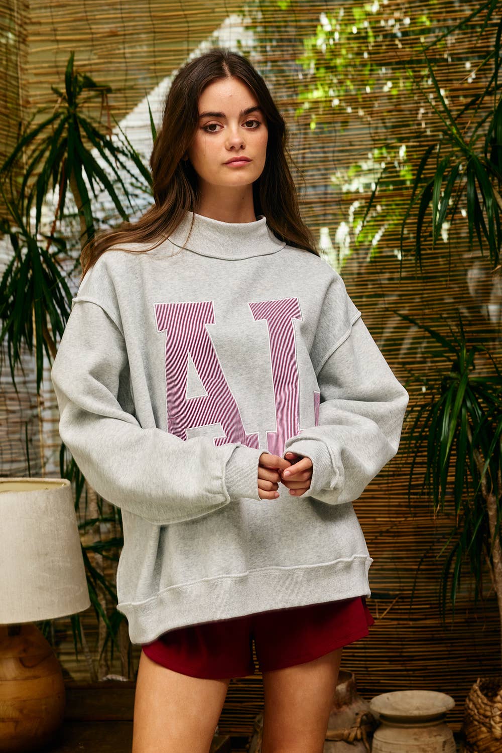 Alabama Saturday Oversized Mock-Neck Sweatshirt