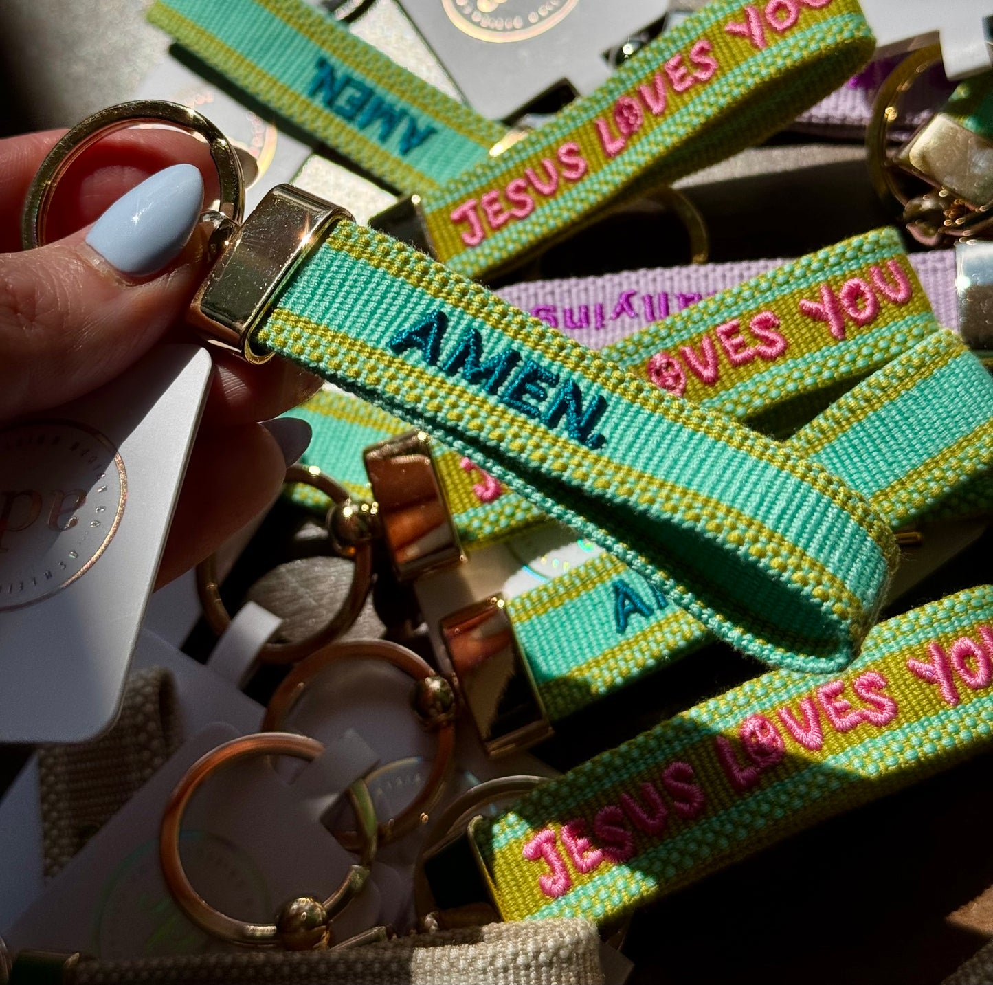 AMEN. Woven Canvas Keychain