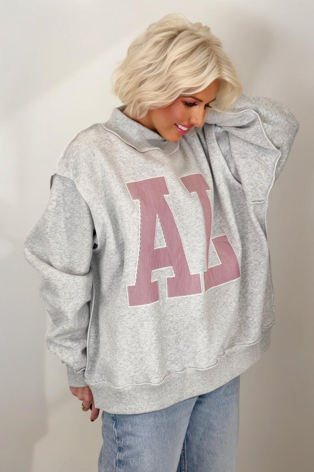 Alabama Saturday Oversized Mock-Neck Sweatshirt