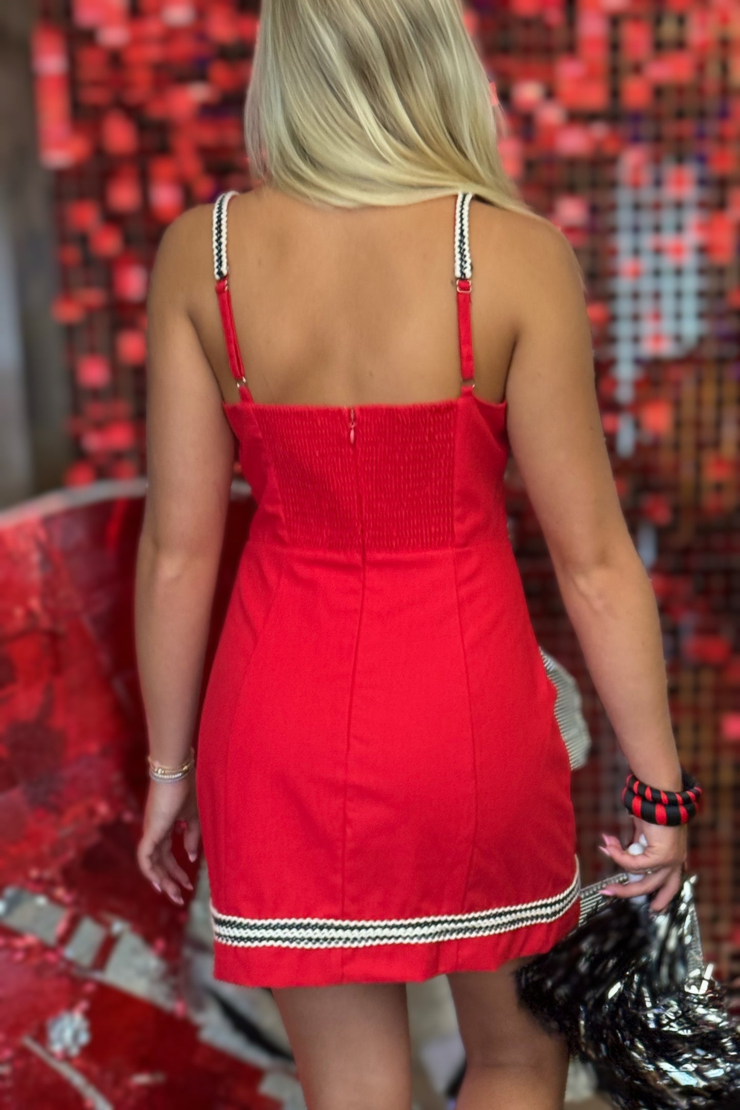 Stadium Sweetheart Contrast Trim Mini Dress