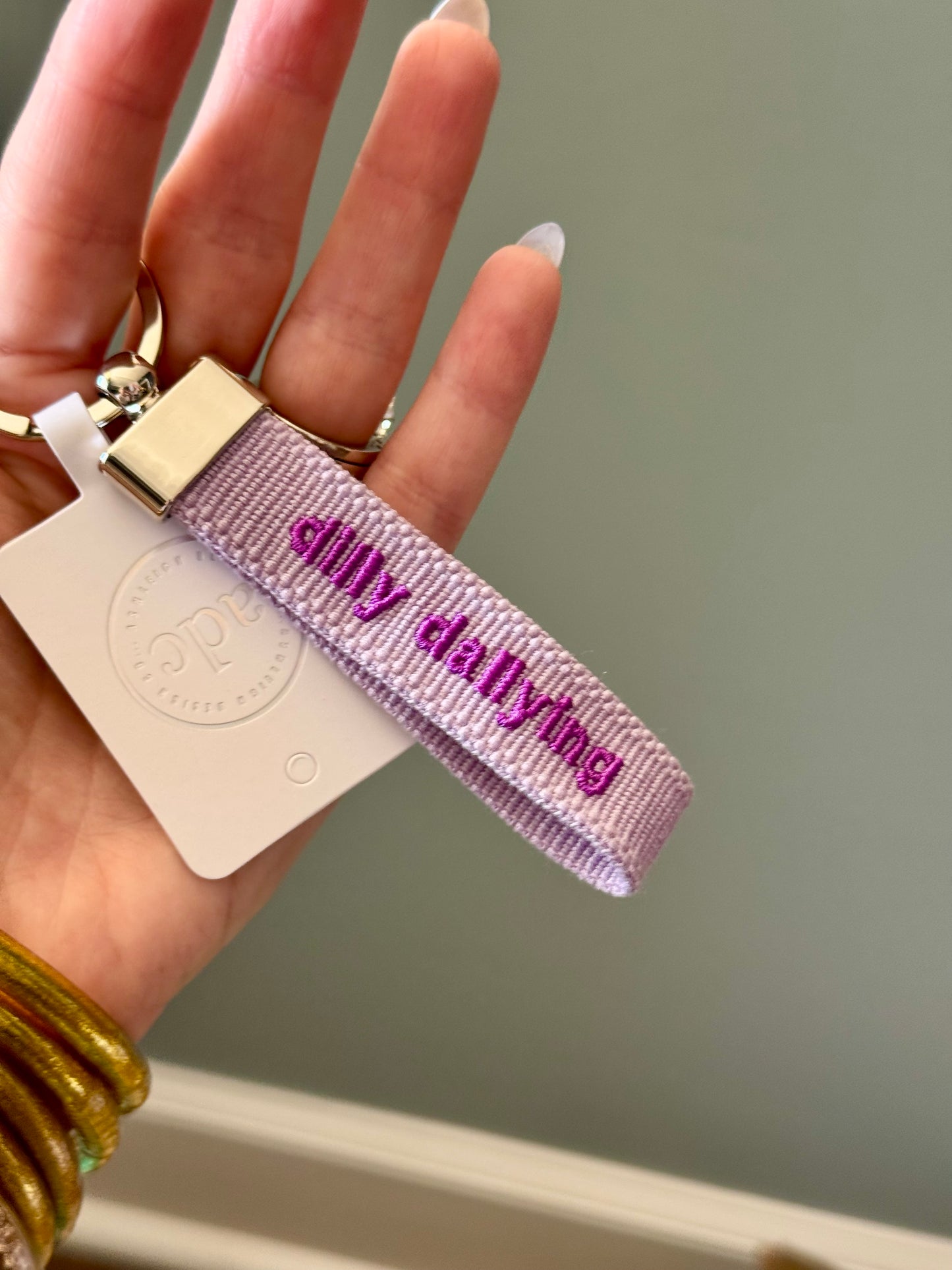 DILLY DALLYING Woven Canvas Keychain